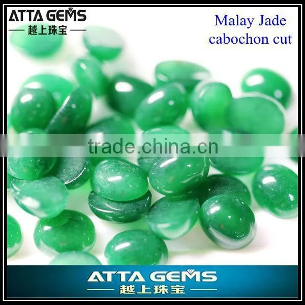 medium green cabochon cut malay jade oval created quartz