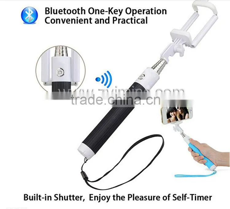 Zyiming 2015 trending hot products colorful foldable selfie stick YM-Z07-6 carbon fiber selfie stick for smart phone