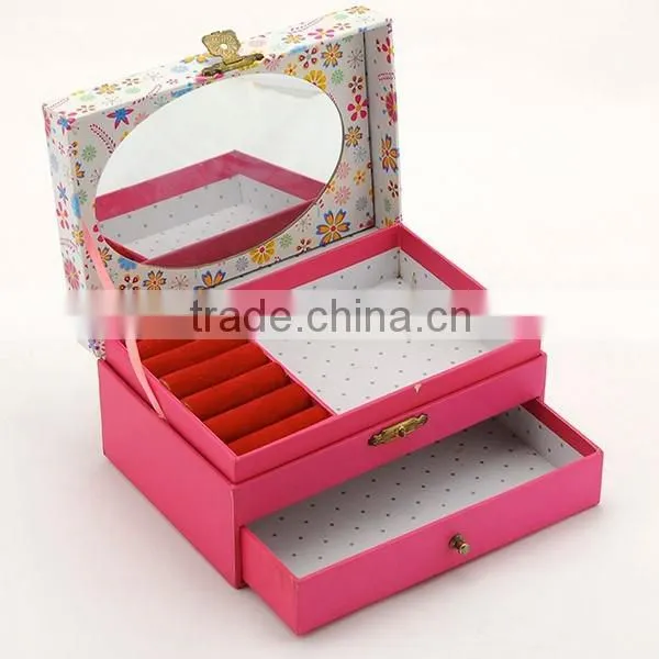 Beautiful boutique box/ cosmetic box ,gift box with mirror