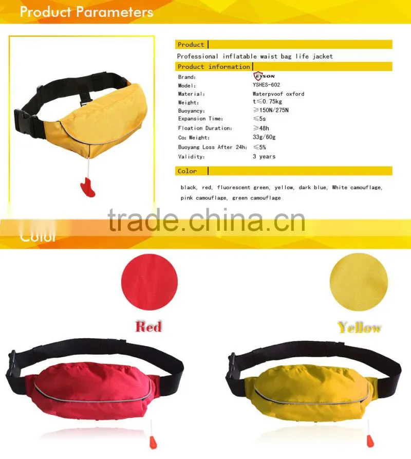 fashional safety men&women automatic inflatable life jacket
