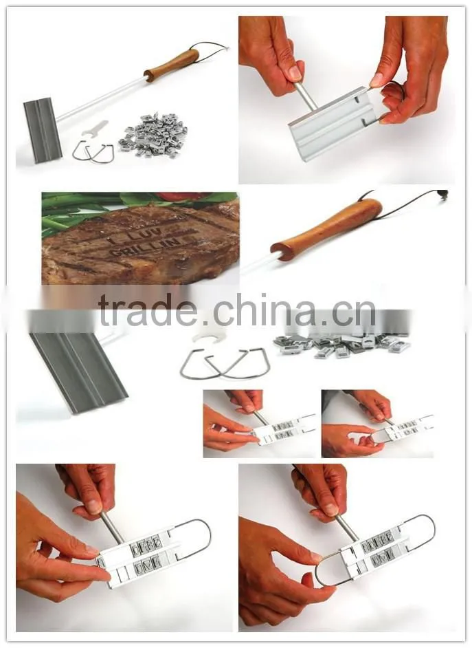 BBQ TOOLS BRANDING IRON CHANGEABLE LETTERS PERSONALIZE STEAK
