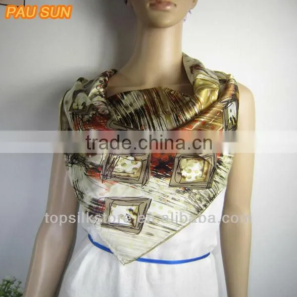 Test!!2014 fashion customized twill silk scarf