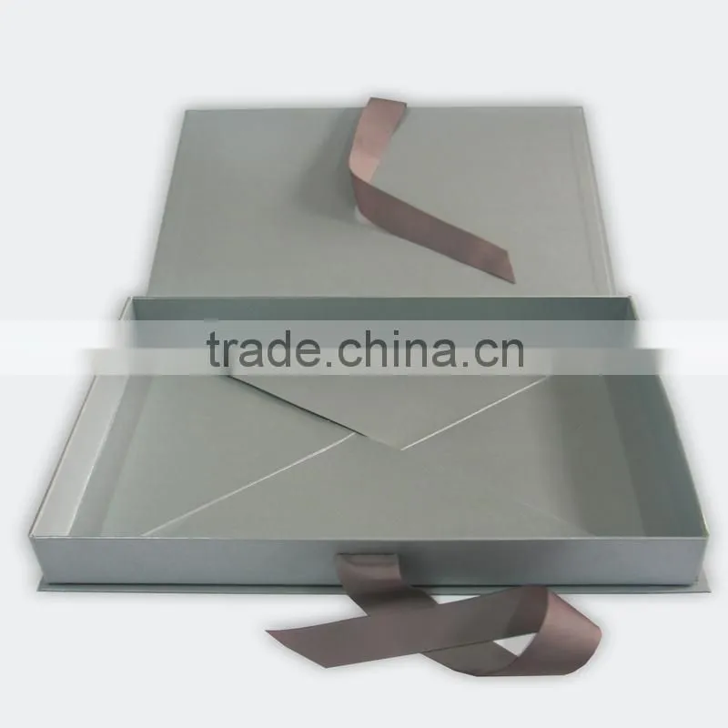 luxury glossy sliver gray folding box logo customizable
