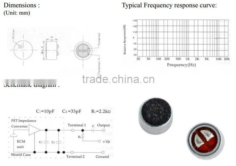 FB-4530M smallest non-SMD microphones, mini small omnidirectionales microphone (FBELE)