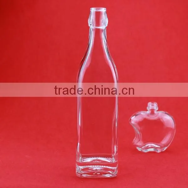 Hot sale cheap lovely frosted liquor bottles apples shape wine bottles crystalesd headef liquor bottle
