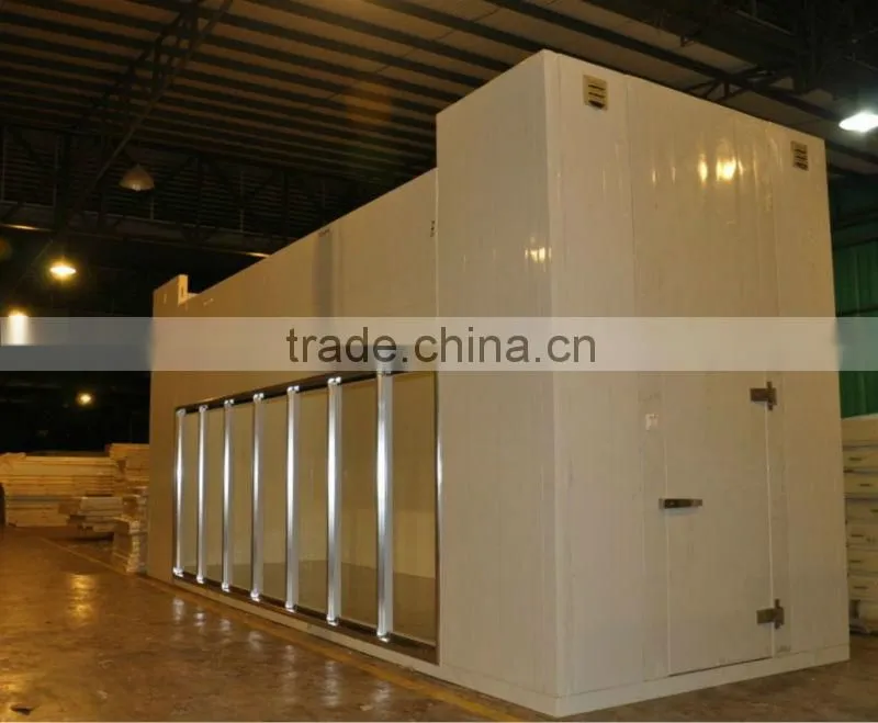 Polyurethane insulated glass door freezer storage supermarket cold room