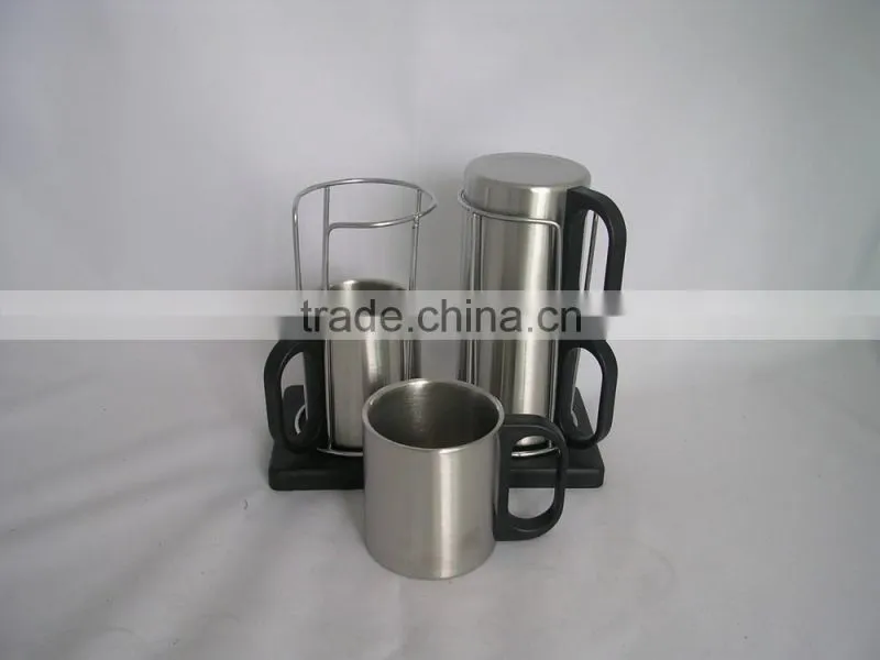 Four piece 220ml cup set eco-friendly FDA LFGB double layer stainless steel coffee mug cup tumbler
