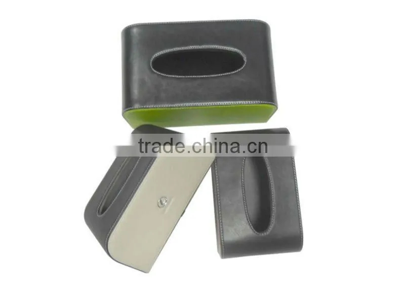 leather paper tissue/napkin box holder