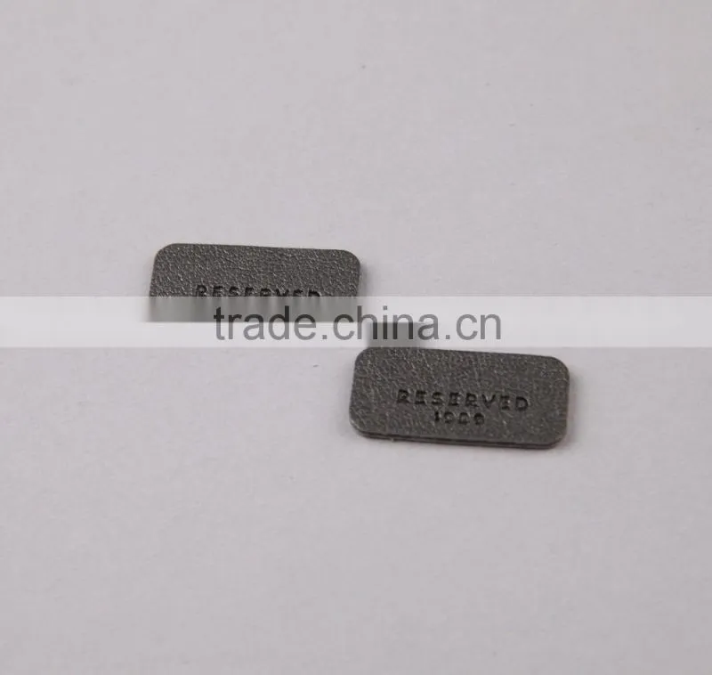 Smooth Finishing Rectangle Fake Leather Patch PU Label