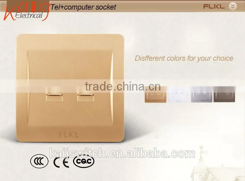 Electrical 2 port wall phone computer outlet network switch