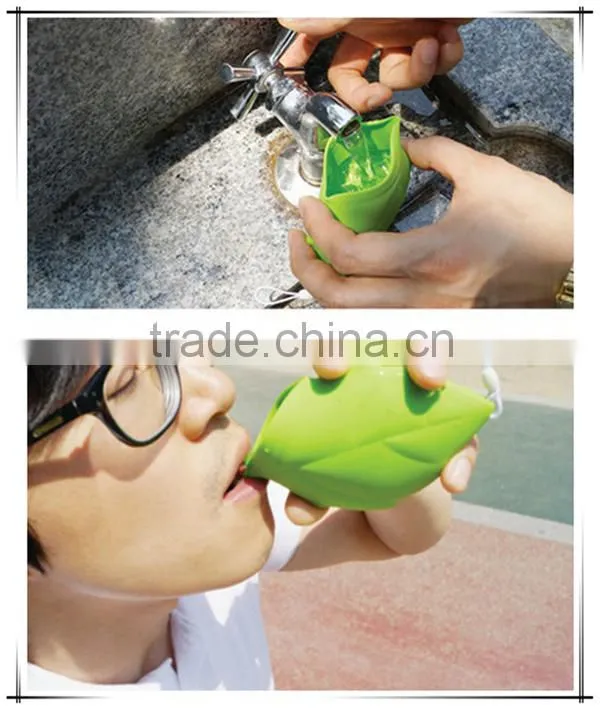 2016 china supplier Promotional leaf shaped Silicone pocket cup