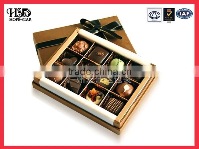 Custom Decorative Cardboard luxury Paper kraft chocolate box for wedding invitation