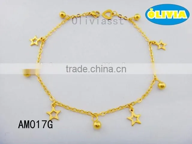Olivia Jewelry Fashion Jewelry Manufacturer Gold Plated Flower Charm Woman Anklet