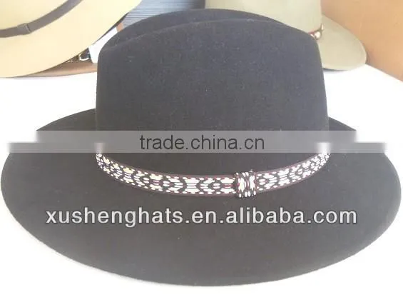2014 fashion fedora hat with knitted decoration