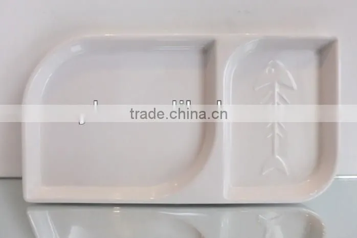 leaf shaped sectional melamine dinner plate