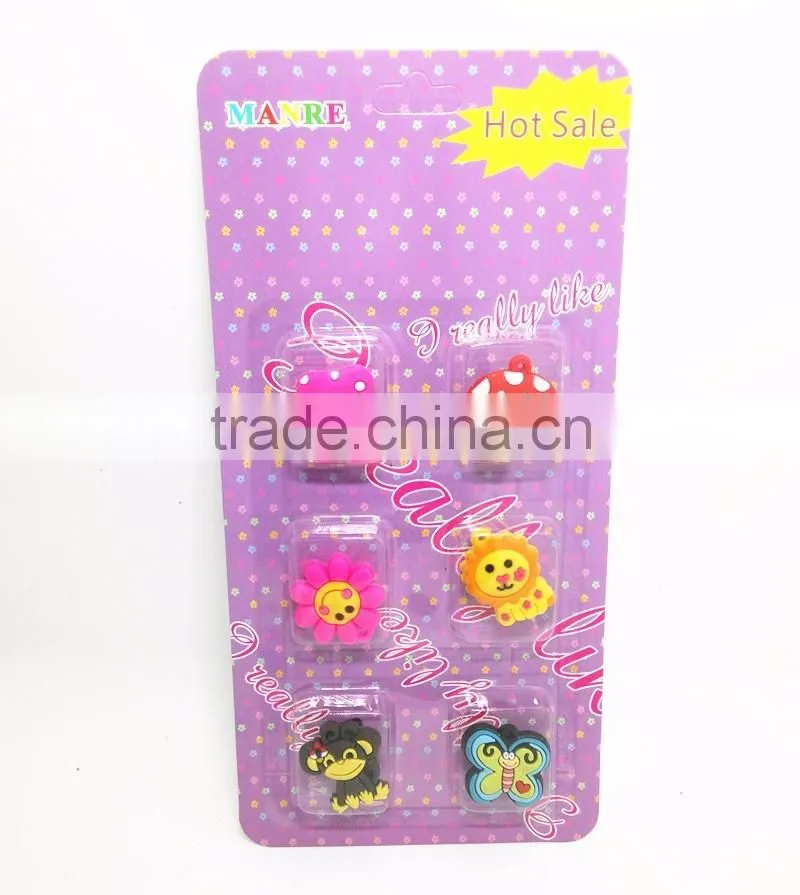Fancy Flower Shaped Rubber Shoe Charm Promotional Wholesale PVC Kids shoe buckle