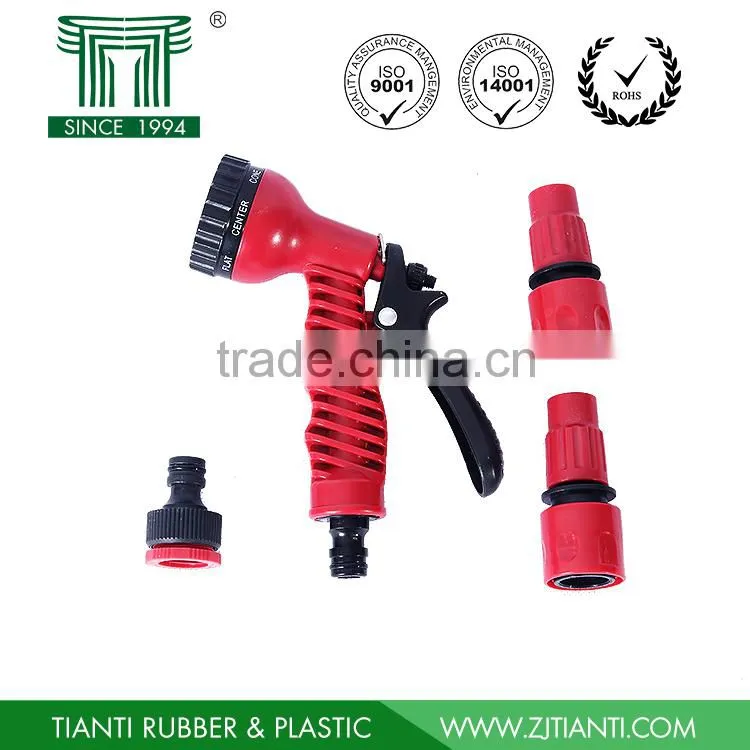 Latex Flexible hose 25ft 50ft with 7 pattern plastic spray gun for Europe America hose reel set