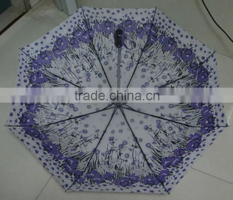 2015 good quality foldable printed umbrella,auto open and close umbrella,3 section Umbrella