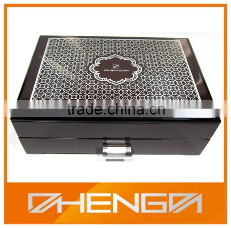HOT SALE Factory Price custom made-in-china black piano lacquer small wooden drawer storage box (ZDS-SJF019)