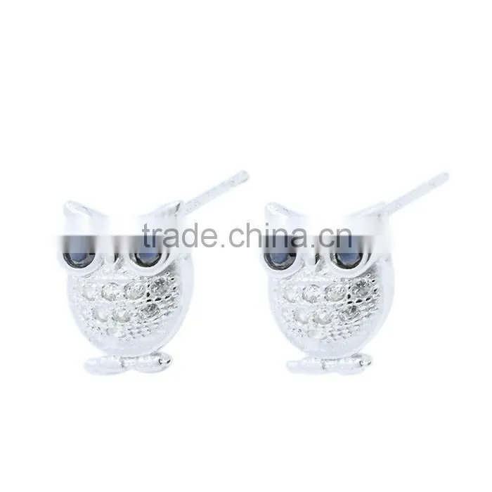 925 sterling silver owl stud earring cute design for girls
