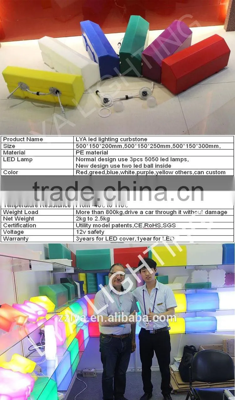 plastic LED lighting kerb stone curbstone from China factory