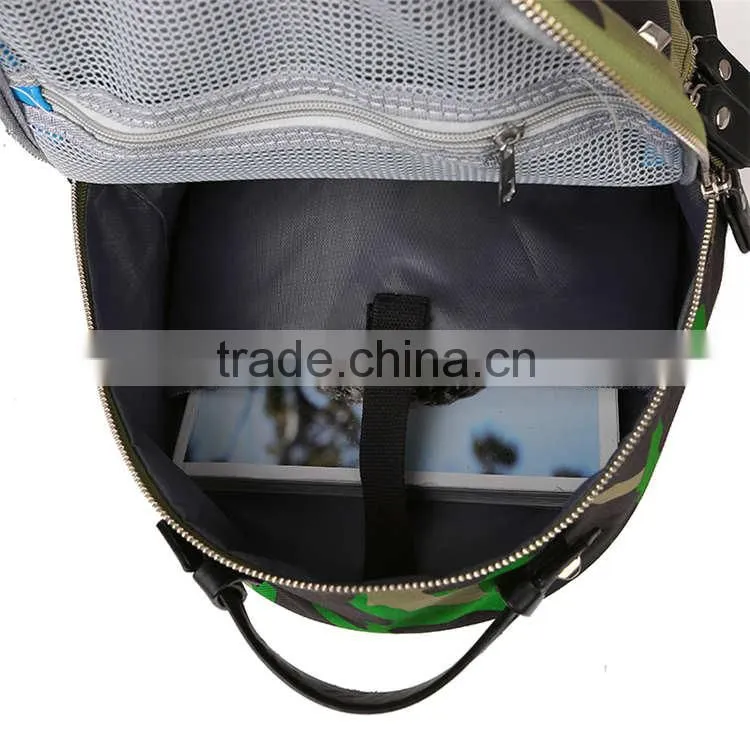 Custom printed fashion camo traveling bag bookbag shoulder student backpack school bag