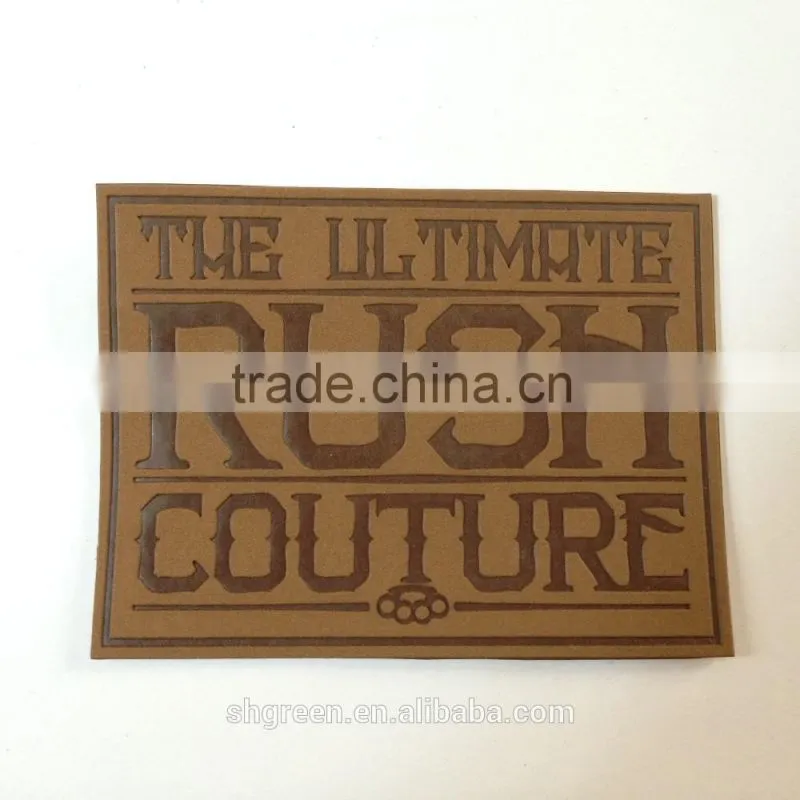 Washable leather jeans tags