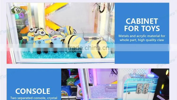 Funshare 2016 Luxury 2 Players Toy Crane Machine Arcade Double Claw Crane Machines For Sale