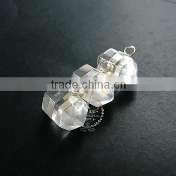 23*13mm 925 sterling solid silver transparent natural druzy crystal quartz pendant charm DIY jewelry findings supplies 1800143