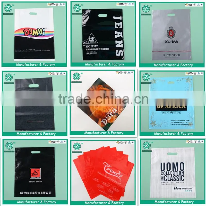 Cheap design your own logo free standing punch bag, punch hole plastic bag