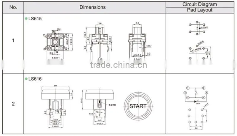 250gf touch light mini touch switch FLS616