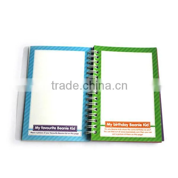 Customized pvc cover spiral notebooks printing