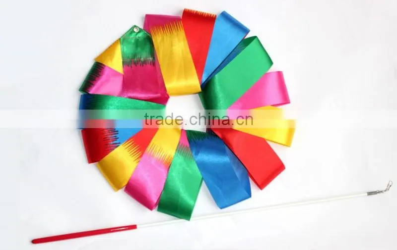 Rhythmic gymnastics equipment red color dance gymnastics ribbons
