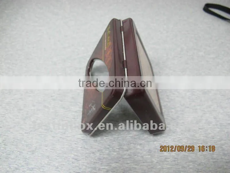 rectangular shape small hinged lid tin box