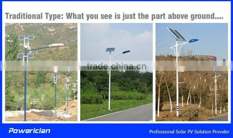 Powerician 40W Integrated Solar Street Light Auto Adjusted Waterproof LED Street Light Smart Garden Solar Lamp