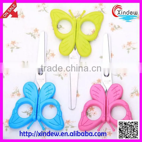 Carton student tool scissors,Children hand scissors with cap