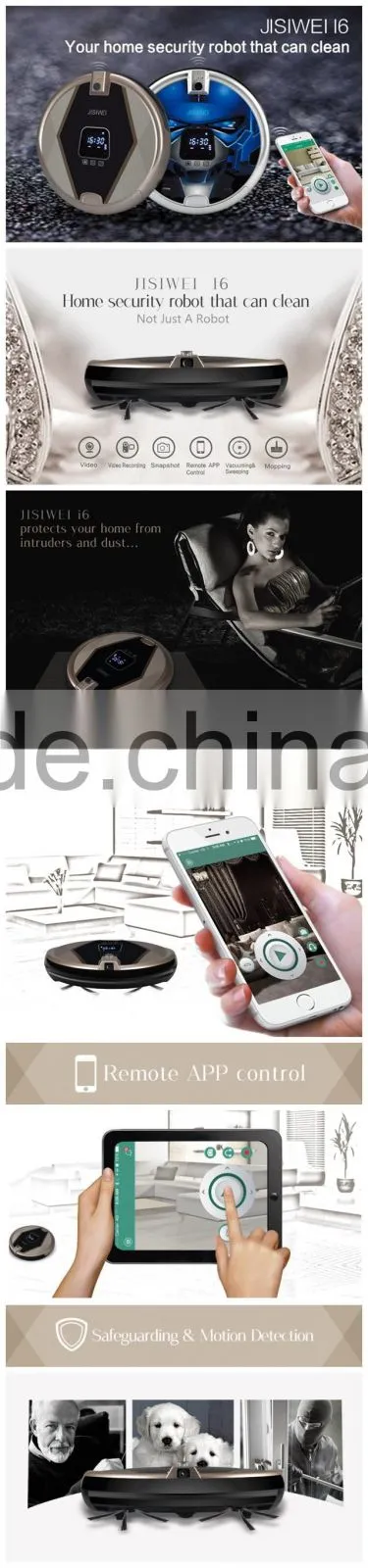 24w 14.8V 2.6Ah Li-ion Battery Golden Smart Robot Cleaner Vacuum Cleaner Robot with Wifi APP Remote Control and Camera