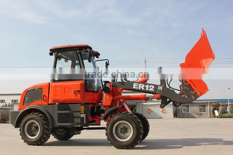 Everun Er20 Articulated Small Wheel Loader with Snow Blade