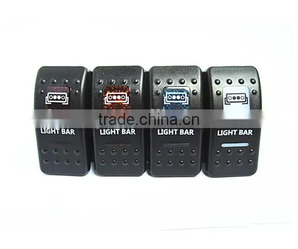 Rocker Switches with LED light bar Orange