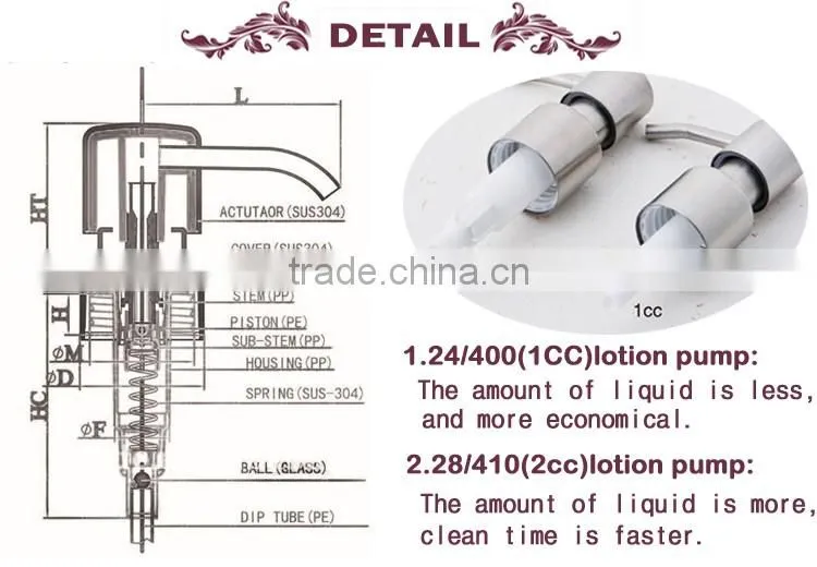 Factory wholesale high quality hand shampoo lotion replacement pump