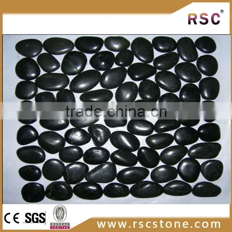 Black round perfect pebble stone