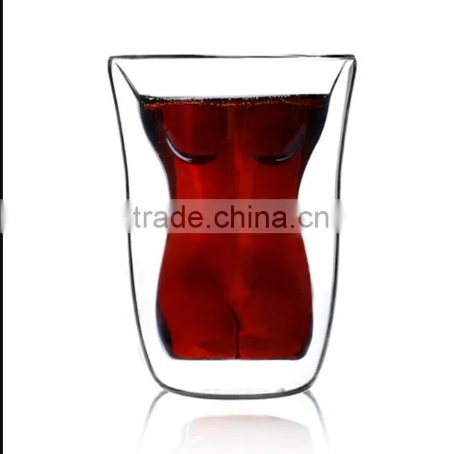 Double woman shape beer glass, Glass Water Cup Drinkware Beer Wine Glass Cup Vodka S