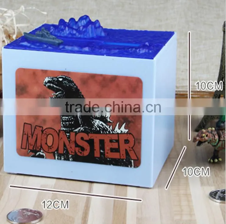 New Arrival Dinosaur Shape Saving Pot With Seven Music To Optional, Stealing Godzilla Saving Money Box For Decoration