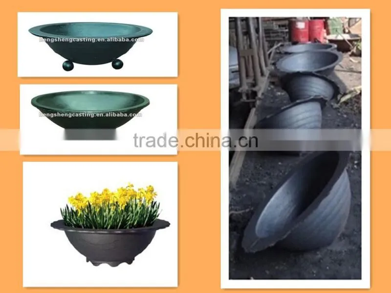 Street furniture cast iron flower pot round cast iron planter