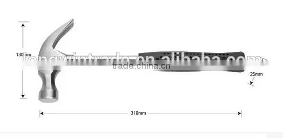 High quality steel claw hammer with fiber glass handle