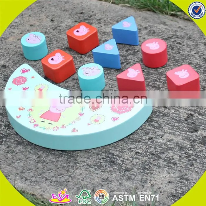 Wholesale hot wooden balance blocks toy for baby brain training wooden balance blocks toy W11F007