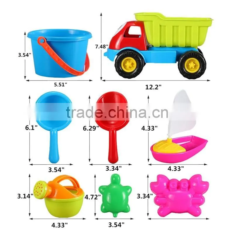 Mini cheap hot wholesale plastic pool toy set&sand toy truck for children