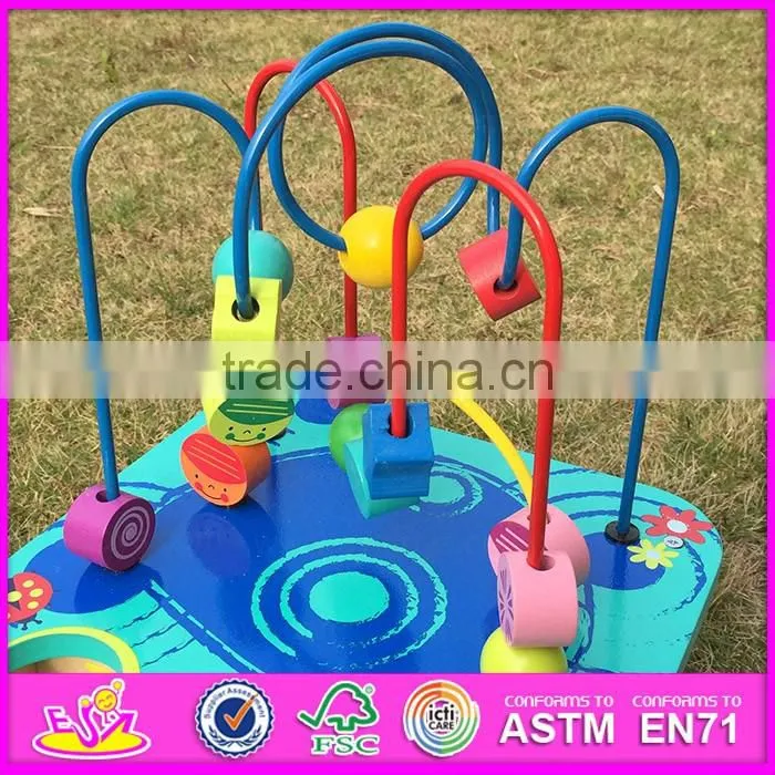 2016 hottest kids wooden beads toy,top fashion children wooden beads toy,cheap baby wooden beads toy W11B089