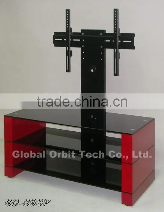 metal modern led glass wooden tv stand