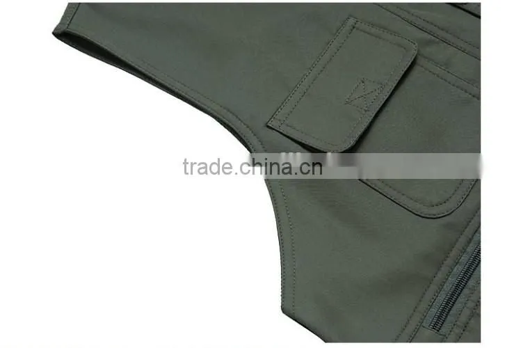 Men's outdoor spring and autumn much pockets Male vest work wear Fishing vest OEM